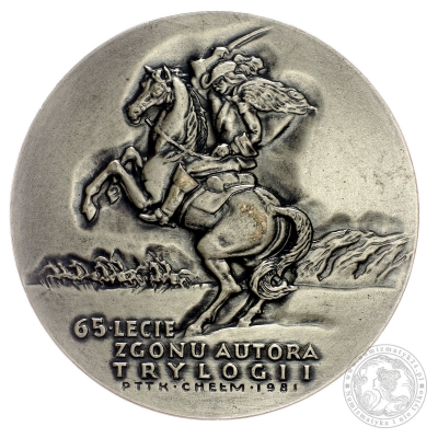 65–LECIE ZGONU AUTORA TRYLOGII, medal srebrzony