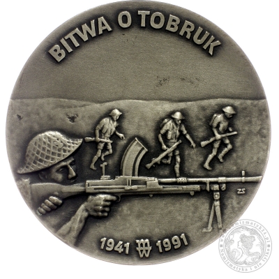 GEN. STANISŁAW KOPAŃSKI, BITWA O TOBRUK, medal srebrny nr 10 z certyfikatem