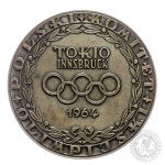 POLSKI KOMITET OLIMPIJSKI - TOKIO INNSBRUCK 1964, medal srebrzony
