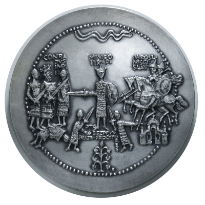 medal :: Mieszko II :: seria królewska ::  srebrzony