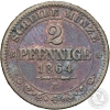 2 Pfennig, 1864 B, Sachsen, Johann (1854-1873)