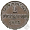 2 Pfennig, 1868, Sachsen-Meiningen, Georg II. 1866-1914