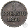 1 PFENNING, 1850 B, Hanower