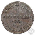 1 PFENNING, 1866 B, SACHSEN