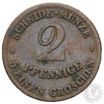 2 Pfennig, 5 EINEN GROSCHEN, 1856 F, SAKSONIA