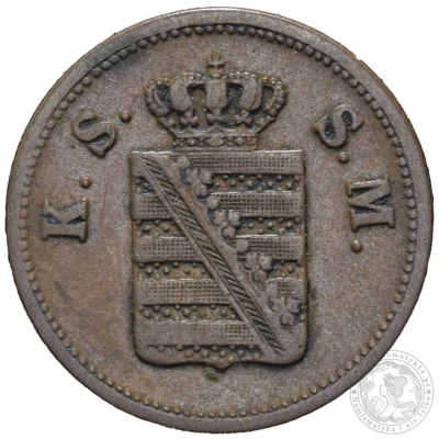 2 Pfennige, 1859 F, SKSONIA, Johann (1854-1873)