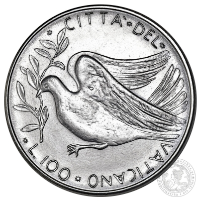 PAWEŁ VI, 100 lirów, 1977, CITTA' DEL VATICANO