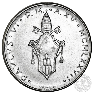 PAWEŁ VI, 100 lirów, 1977, CITTA' DEL VATICANO