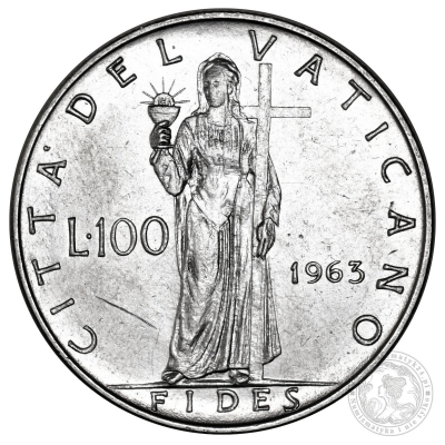 PAWEŁ VI, 100 lirów, 1963, CITTA' DEL VATICANO, FIDES
