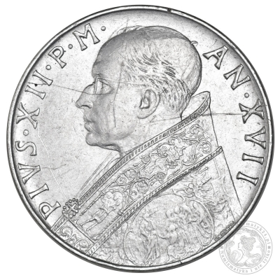 PIVS XII, 100 lirów, 1955, CITTA' DEL VATICANO, FIDES