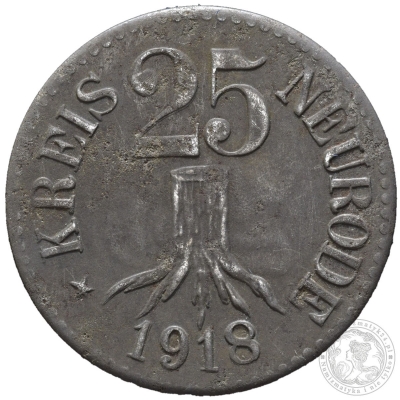 NOTGELD, 25 fenigów, 1918, Neurode - Nowa Ruda