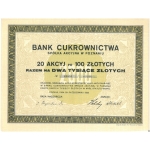 Bank Cukrownictwa :: 20 Akcyj po 100 złotych :: 29.10.1928