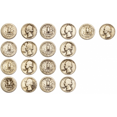 25 centów (quarter) :: 1932-1964 :: (9 szt)