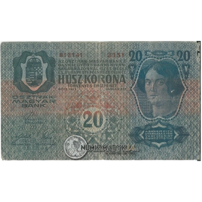 20 koron :: Austro-Węgry :: 1913