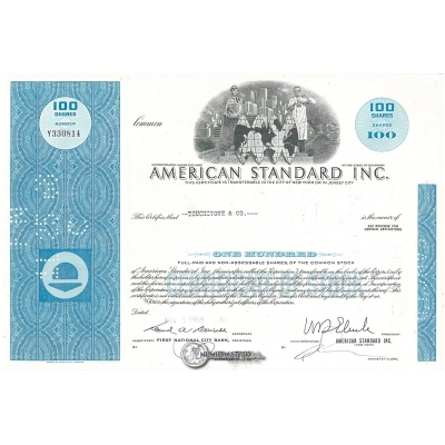 American Standard Inc. :: Certifies 1968